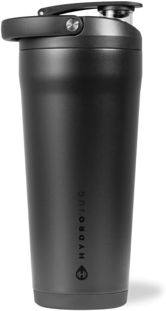 24 Oz New Stainless Steel Shaker – Insulated, Leakproof, Bpa-Free with Silent Mixing Grate – No Clumps, No Noise – Premium Shaker for Fitness, Sports & Everyday Use, Black