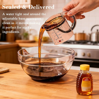4-In-1 Adjustable Measuring Cup, Multi Measurings Cube Cups for Cooking and Baking with Oz/Ml Dual Markings, Scraper-Style Seal Base, Space-Saving Easy to Clean