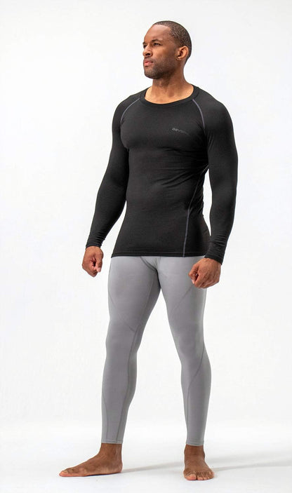 Stay Warm and Stylish with Our 2 Pack Men’s Thermal Long Sleeve Compression Shirts