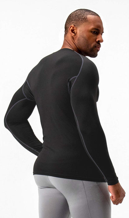 Stay Warm and Stylish with Our 2 Pack Men’s Thermal Long Sleeve Compression Shirts