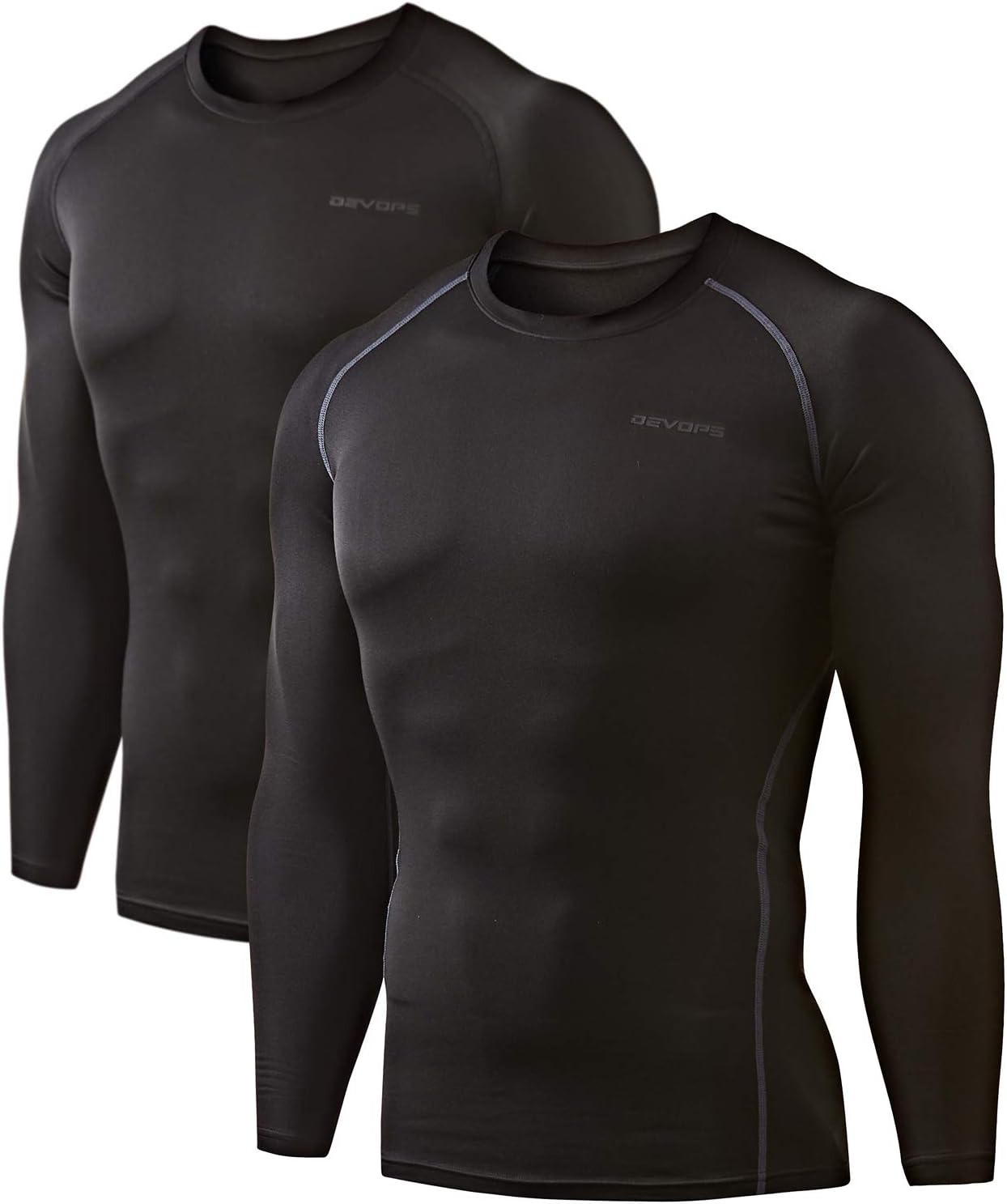 Stay Warm and Stylish with Our 2 Pack Men’s Thermal Long Sleeve Compression Shirts